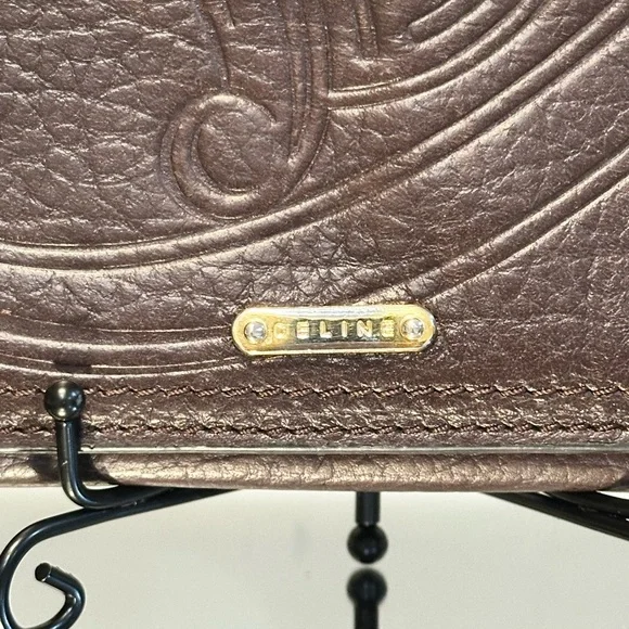 Celine Companion Triumph Vintage Brown Embossed Leather Wallet - Picture 5 of 14